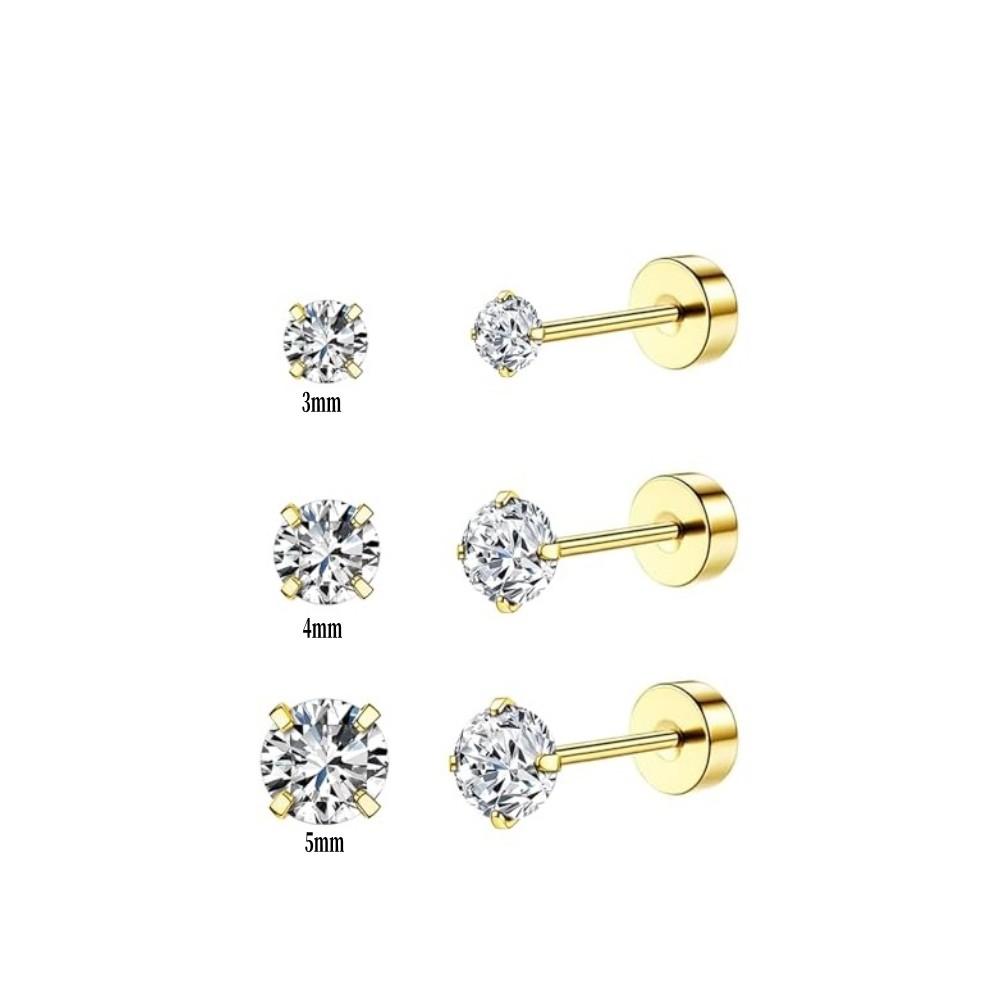 9 Pairs Flat Back Stud Earrings Sets for Multiple Piercing Small Silver Flat Back Surgical Steel Tiny Ball Pearl Cubic Zirconia