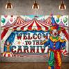 Welcome Carnival Backdrop Circus  Carnival Banner Circus Party Banner Elephant Circus Display For Carnival Party Indoor