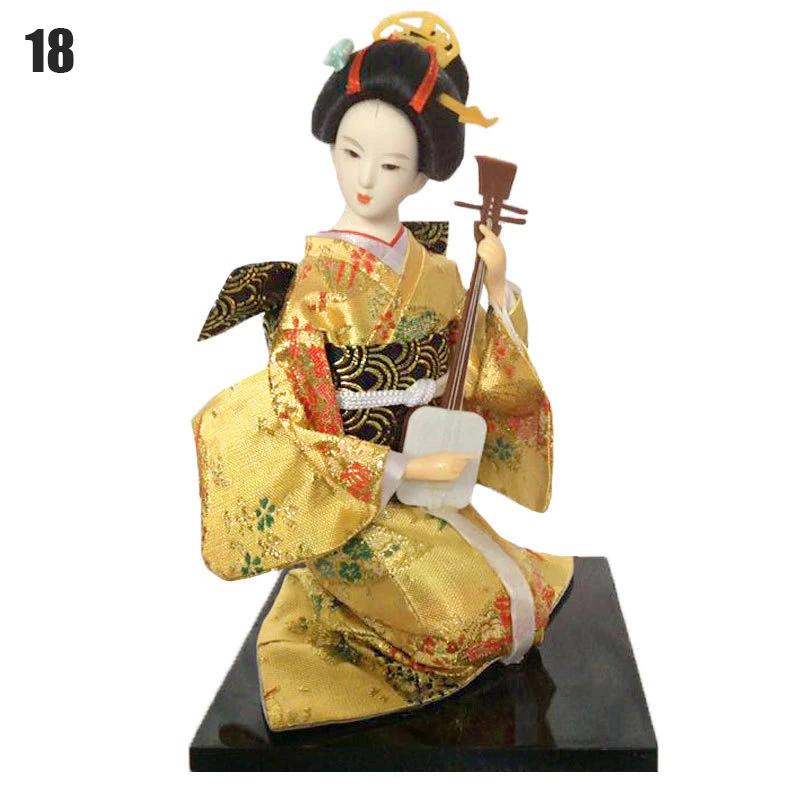 Japanese Geisha Doll Asian Handmade Crafts Kimono Doll Home Table Decor Miniature Figurines Sculpture Collection Gift Creative