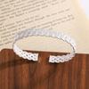 PANJBJ 925 Sterling Silver Weave Bangle for Women Hollow Out Retro Punk Ins Fashion Trend Jewelry Gift Dropshipping