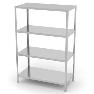 Stainless Steel Catering Storage Rack with 4 Full Shelves 180hx120x50cm Hendi 812549