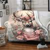 1pc Deer Name Blanket Lightweight Flannel Throw for Sofa Bed Travel Camping Livingroom Office Couch Chair