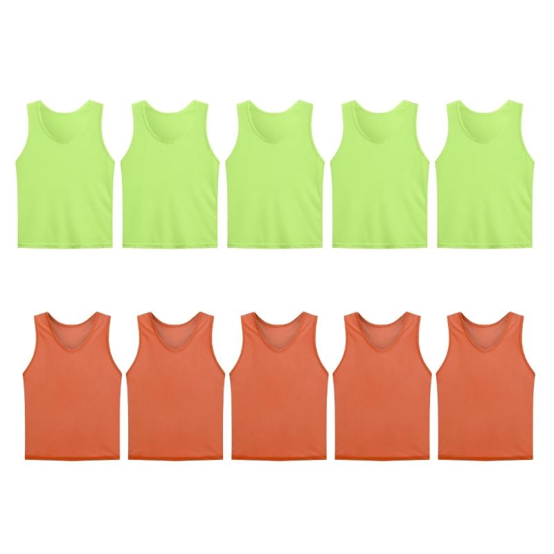 

10PCS Soccers Practice Gear Elastic Sports Vests Multiple Color Option Wash Resistant Fabric For Team Sports