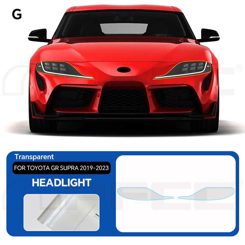 For Toyota GR SUPRA - Car Headlight Rearview TPU Protection Film Pre-cut PPF Clear Bra Anti-scratch Resistant Invisible Transparent Film