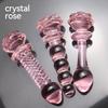 Cute Anal Dildos Glass Long Anal Plug Pink Glass Butt Plug Smooth But Plug Women Masturbation Dildos Sex Toys