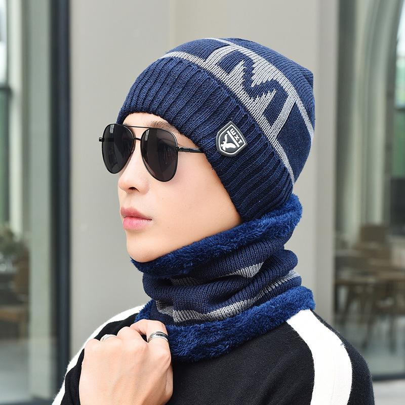 Mütze Herren Herbst und Winter Fleece Verdickt Ohrenschützer Ohrenschützer Warme Mütze Outdoor Pullovermütze Fahrradmütze Wollmütze Herren