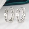 1 Pair Silver Color Small Earrings Round Hollow Out Hoop Earrings Women's with  Stamp Hot Fashion  Gifts  Gift