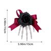 Flower Skeleton Hand Rose Hairpin Cloth Halloween Headwear Punk Ghost Claw Hair Clip  Party Supply
