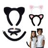 3/4pcs Cats Costumes Cosplay Cats Ears Headband Bells Choker Tail Tutu Halloween Animal Fancy Costume Accessories Kit