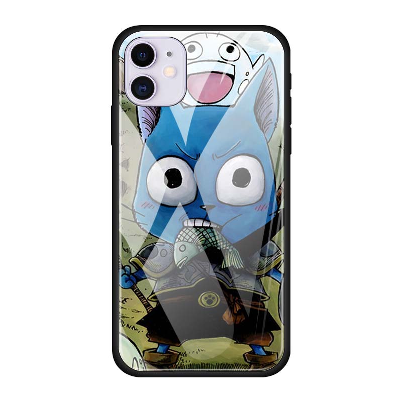 Hülle aus gehärtetem Glas für iPhone 12 Mini 11 12 Pro Max 7 8 XR SE X XS MAX 6 6s 7 8 Plus 11 Pro Fairy Tail Erza Natsu Handyhülle