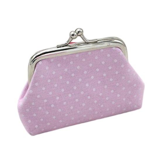 Women Coin Purse, Polka Dot Printing Mini Lightweight Pouch, Pocket Size Kiss Lock Coin Pouch, for Coins Earrings Hair Ties Small Items