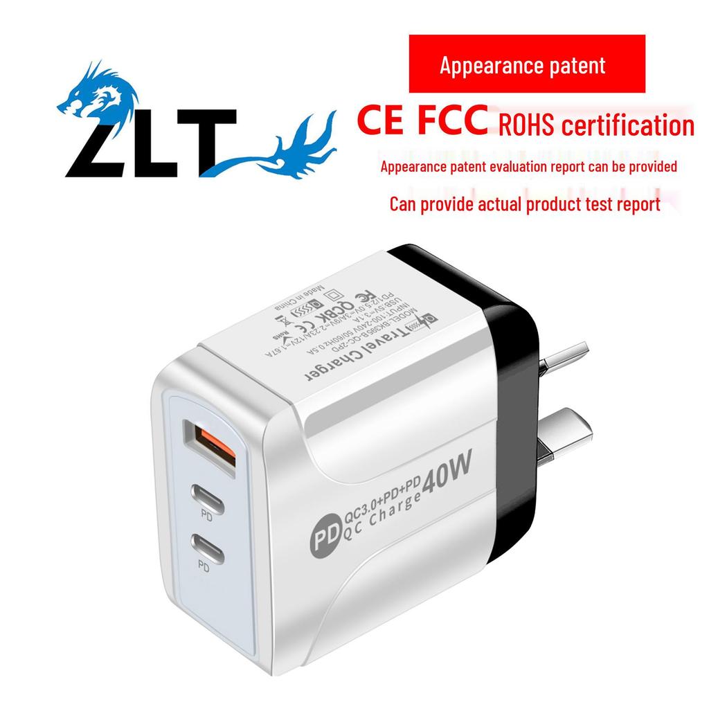 Universal Charger: Compatible with EU, US, UK, AU Standards - Original Power Adapter with 1 USB and 2 PD Ports
