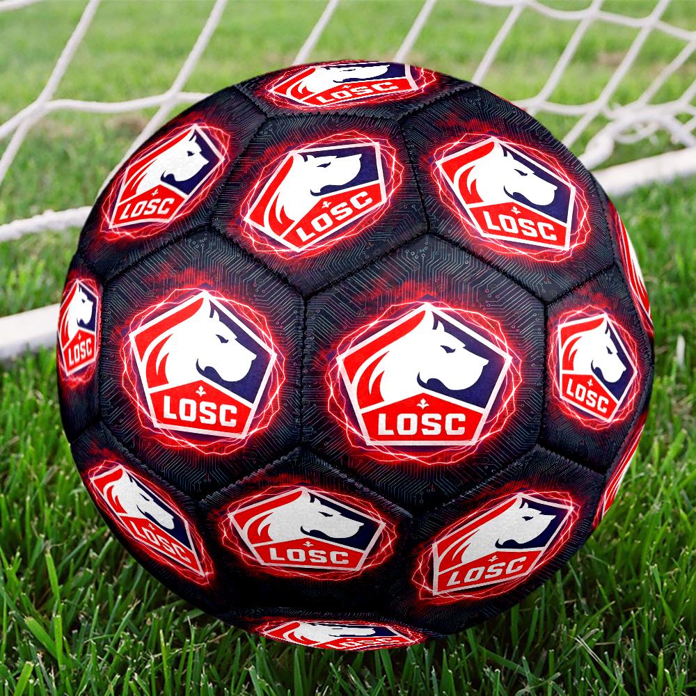 Lille Football Club Emblem Size 5 Soccer Balls, Anti-Slip, Protective Football, Outdoor Sport, a Unique Gift Suitable for him/her, Birthdays