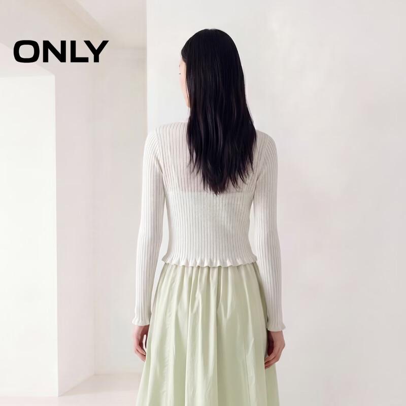 ONLY Ruffled Cropped Knit Cardigan