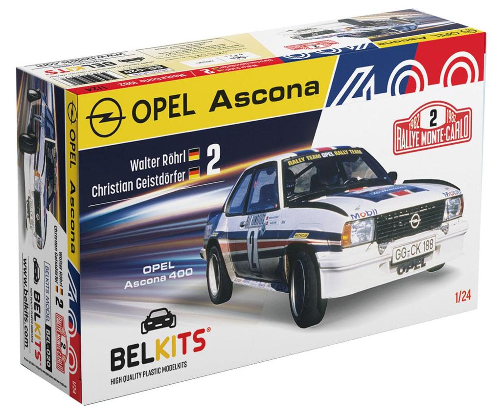 Platz Belkit Opel Ascona 400 1981 Vítěz Rally Monte Carlo Plastikový model BEL020 1/24
