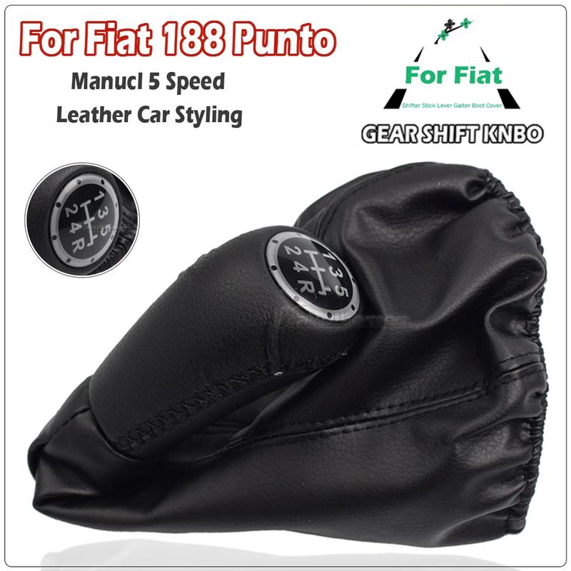 5 Speed Manual Transmission For Fiat Punto MK2 188 Gear Shift Knob Lever Shifter Gaiter Boot Case Collar Car Styling Accessories