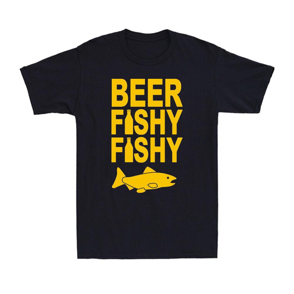 Beer Fishy Fishy Funny Fish Fishing Fisherman Novelty Men T-shirt Black Tee XXXXL