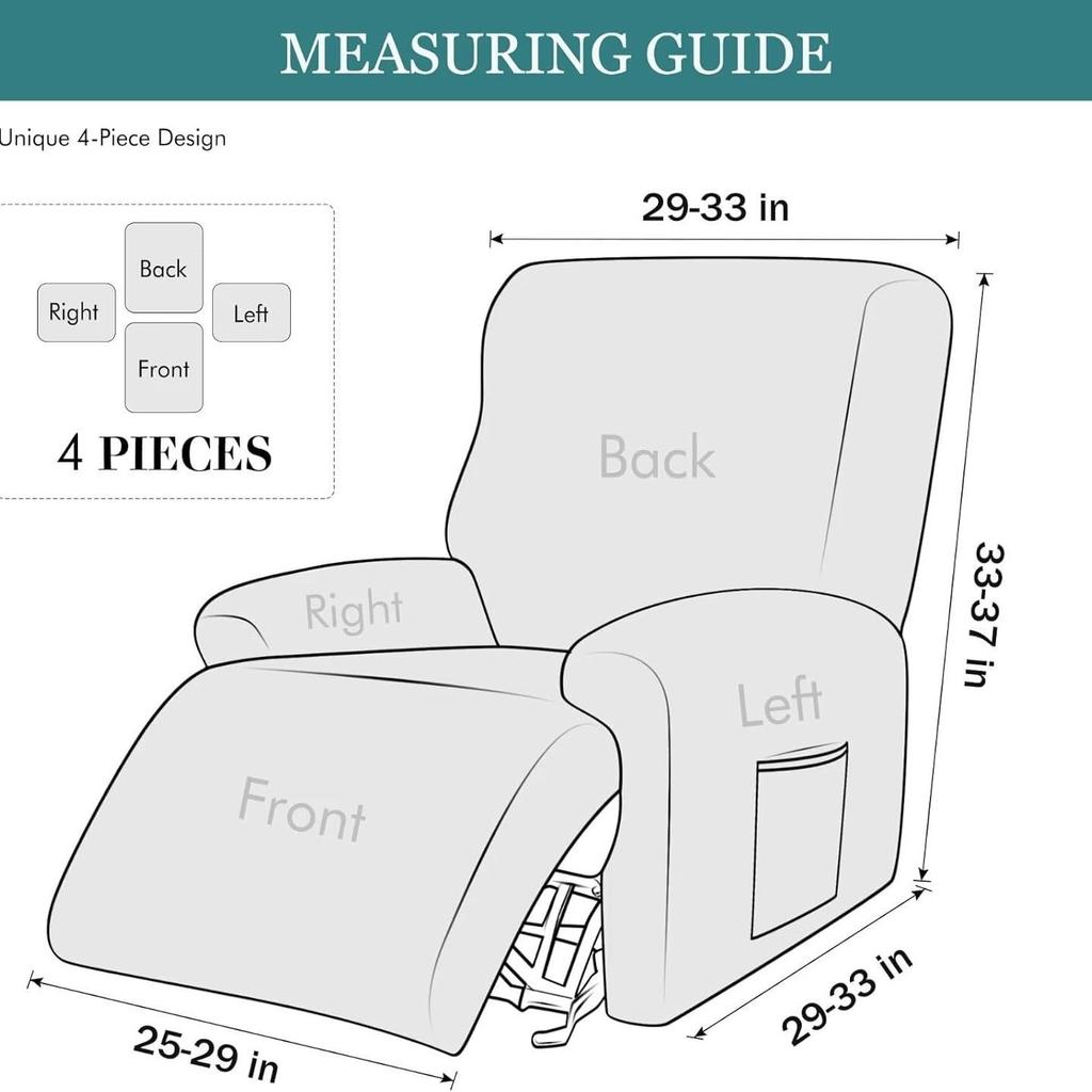 Twill Grid Elastic Recliner Cover Single Sofa Cover All-Inclusive Rocking Chair Cover Protective Cover Thickened Leisure Chair Cover