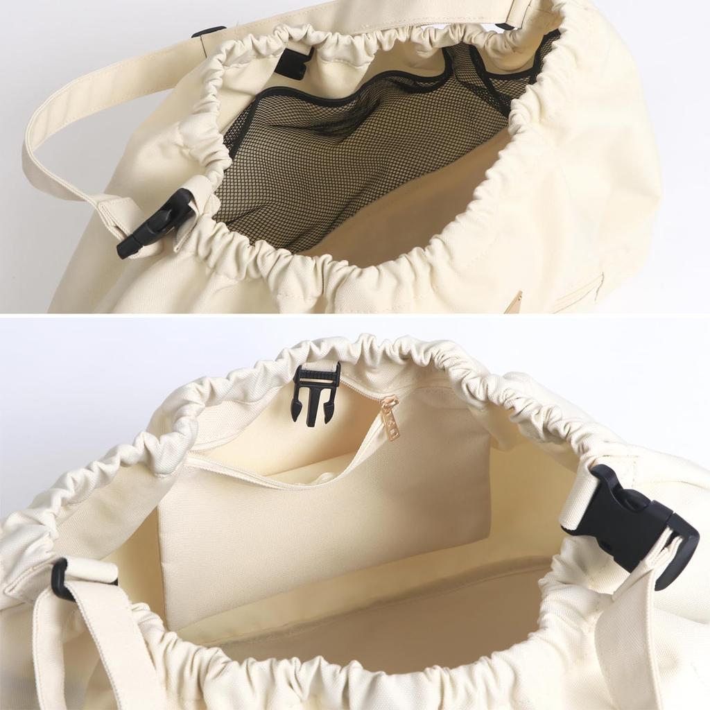 Stroller Under Bag, Stroller Backpack, Water-Repellent, Diaper Pouch, Luggage Hook (Beige)