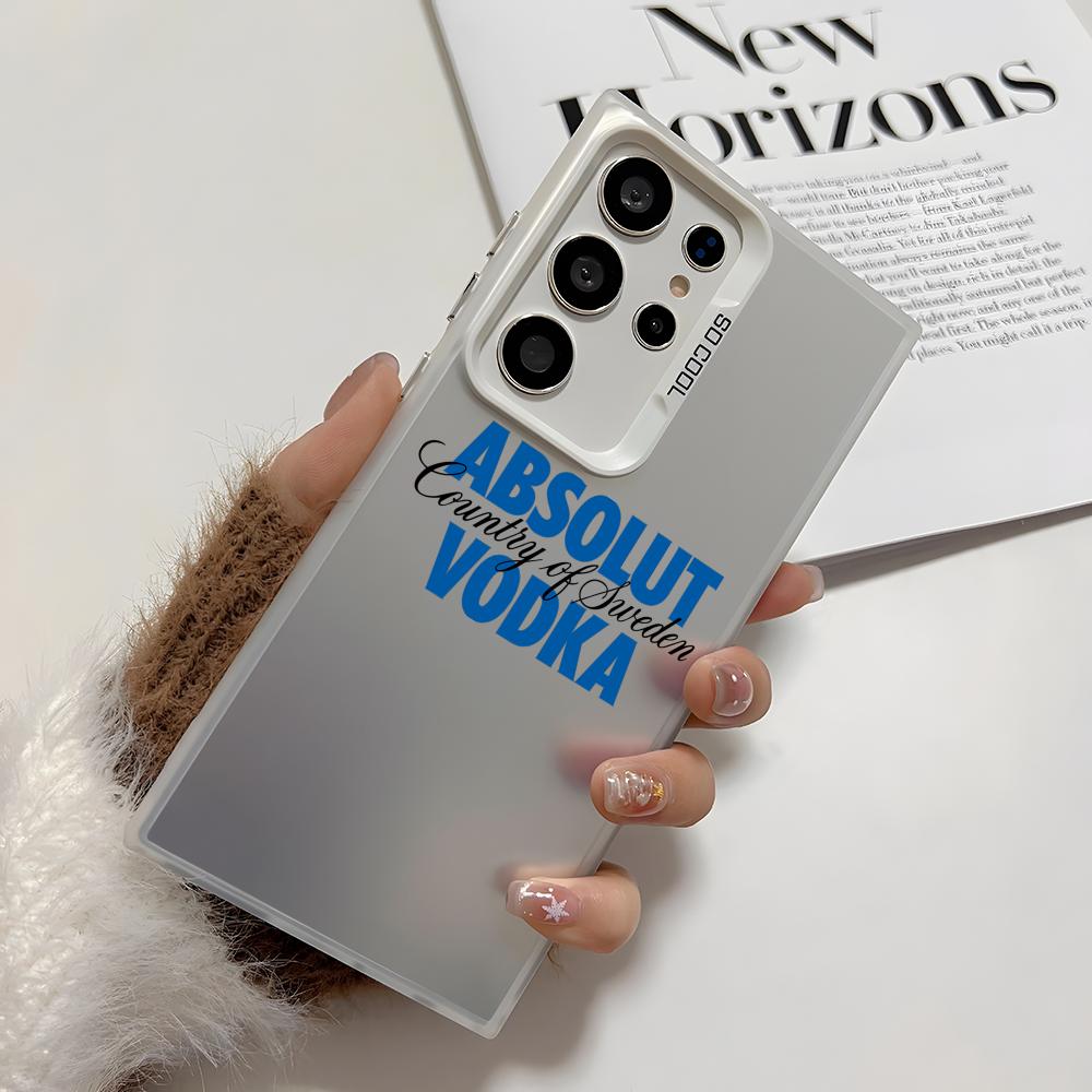 COOL A-AbsolutS V-VodkaS Phone Case For Samsung Galaxy S25 Edge S24 S23 S22 S21 S20 Ultra Funda Silicone Silver Cover