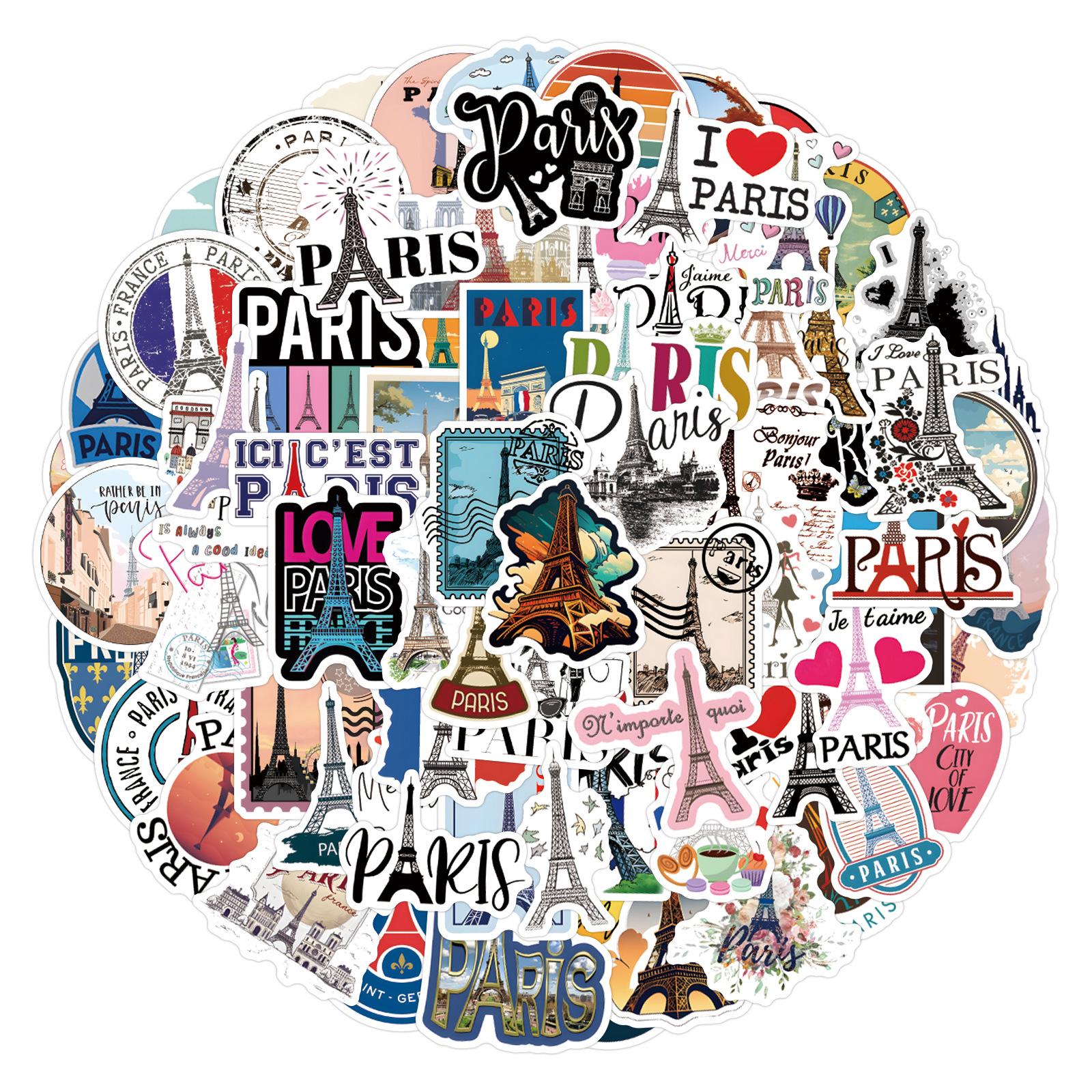 

110 Новых Стилей Любовь в Париже Граффити Наклейки Водонепроницаемые Наклейки для Чемодана Мобильного Телефона Скейтборда