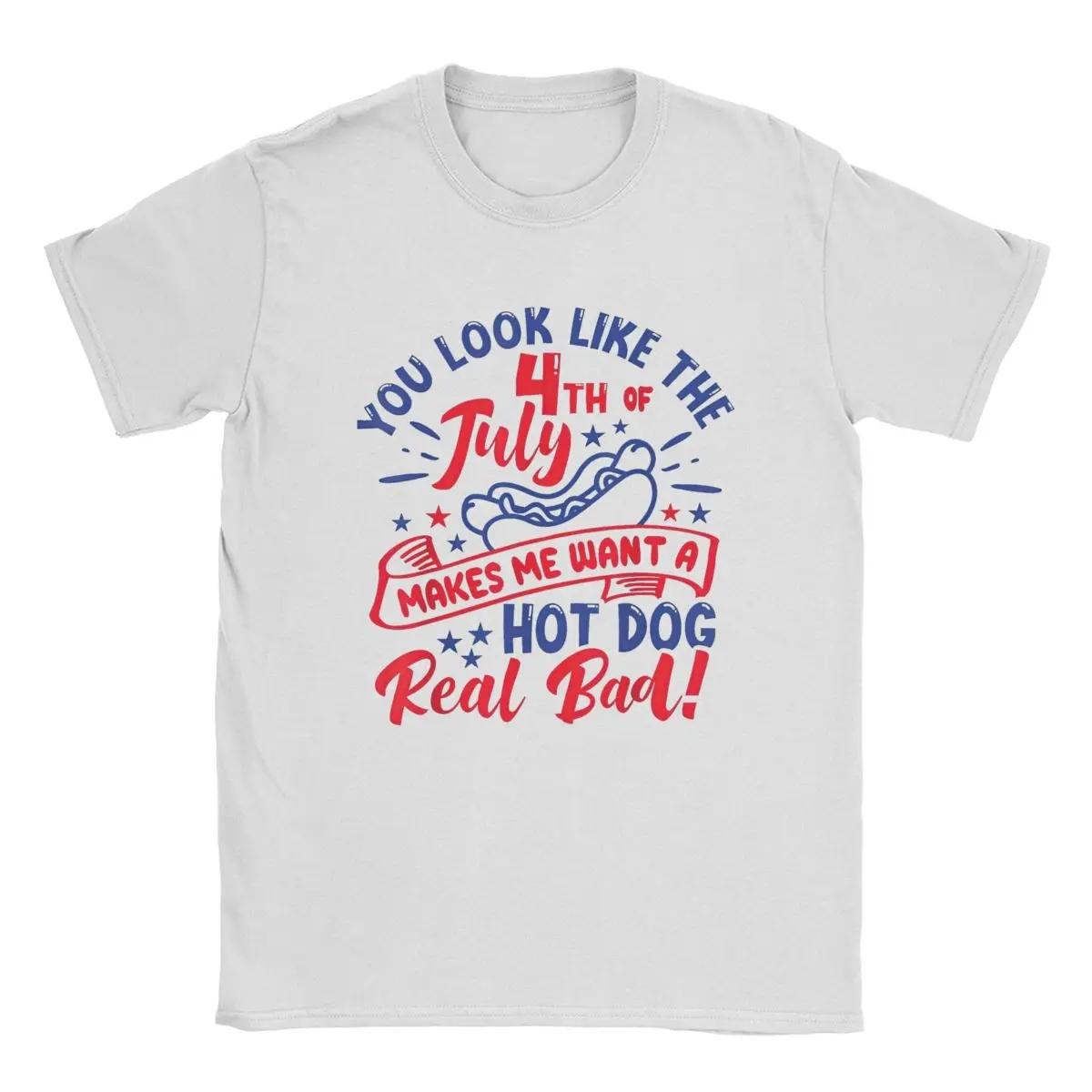 Funny You Look Like 4th Of July Hot Dog T-Shirts Men Legally Blonde Creative Cotton Tee Round Neck Short Sleeve T Shirts Tops 4XL