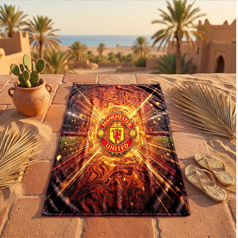 Manchester United Baskılı Mikrofiber Plaj Havlusu Hızlı Kuruyan Emici Büyük Havlu Plaj Yüzme Seyahat İçin
