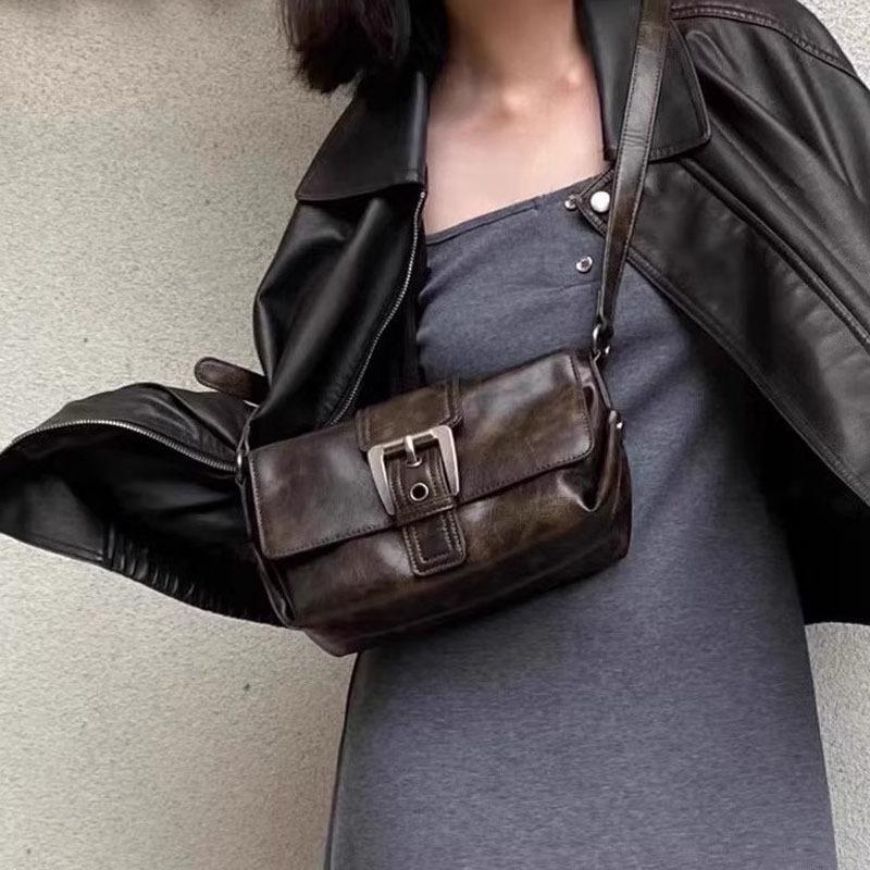 High-end Underarm Small Square Bag Retro Trendy Baguette Bag Niche Design, Single-shoulder Crossbody Bag