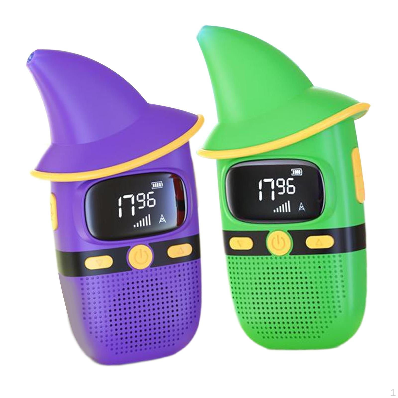 

2x Детские рации Радиоприемники Игры на свежем воздухе Перезаряжаемые Green and Purple