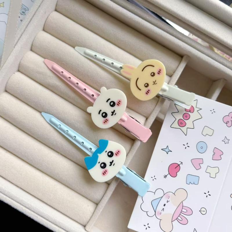 2Pcs Kawaii Ins Cartoon Usaki Hachiware Hair Clip Decor Sweet Chiikawa Anime Barrettes Cute Hair Accessory Gifts