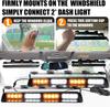 Emergency Dash Strobe Lights Safety Lights 16 LED Flashing Warning Hazard Windshield Visor Traffic Light Bars for Trucks