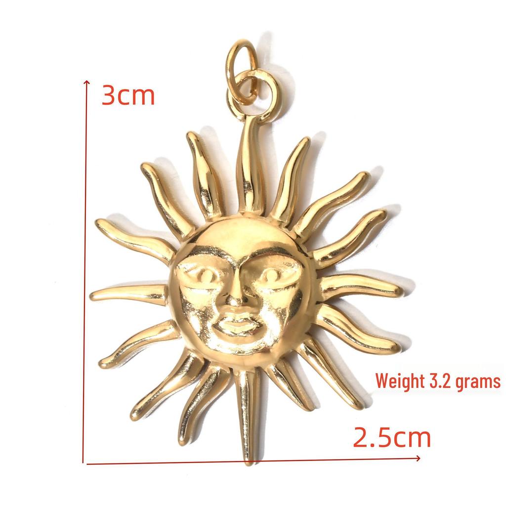 Stainless Steel Sun Charm Keychain & Bag Pendant