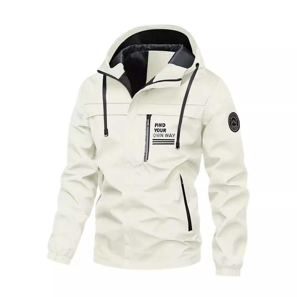 Spring and Autumn Waterproof Jacket Men's Fashion Winter Jacket Men's Casual Outdoor Plus Velvet Jacket