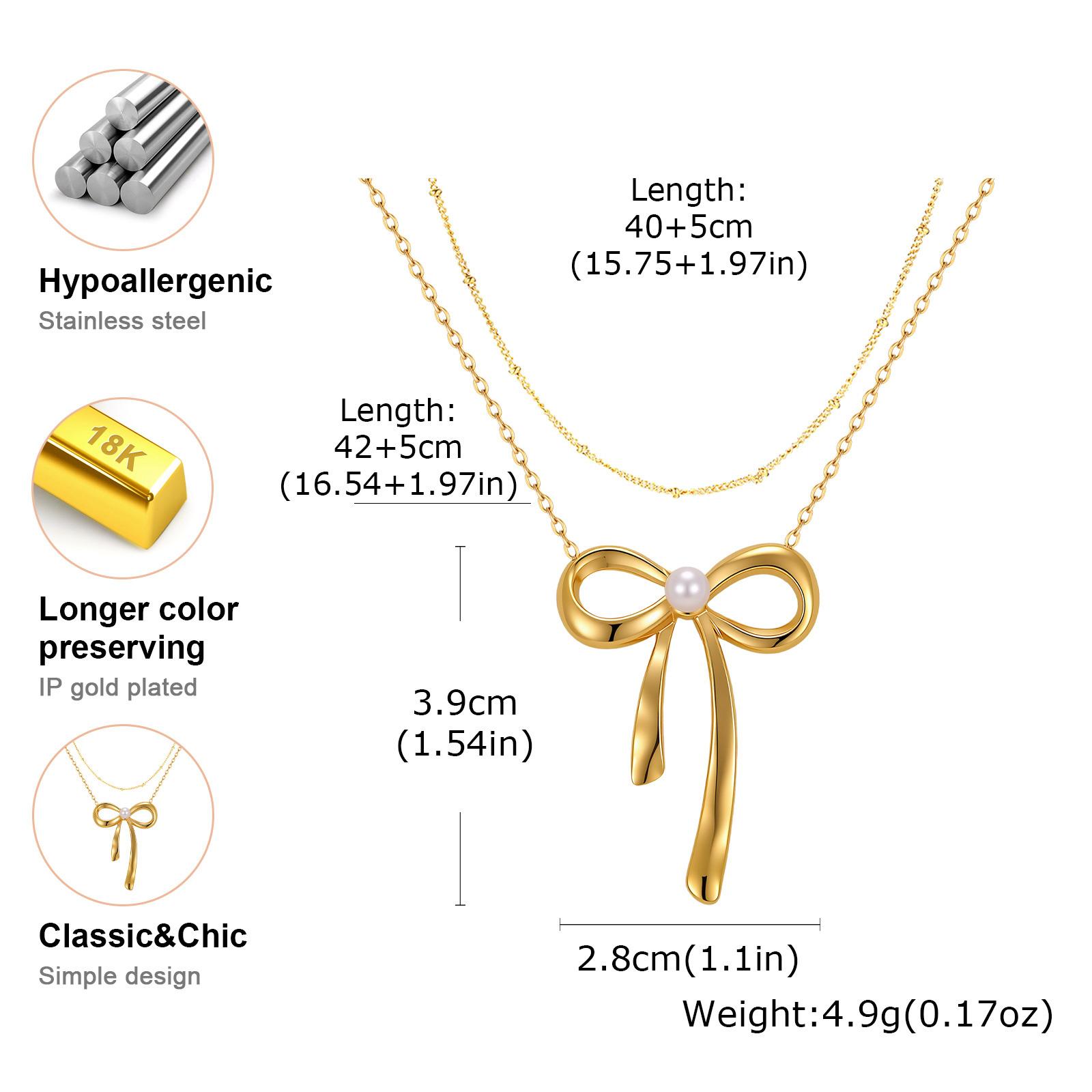 

Vnox 2pcs Stainless Steel Gold Color Butterfly Pendant Necklace Set, Adjustable Length Chain Spacer Beads, Elegant Daily Jewelry