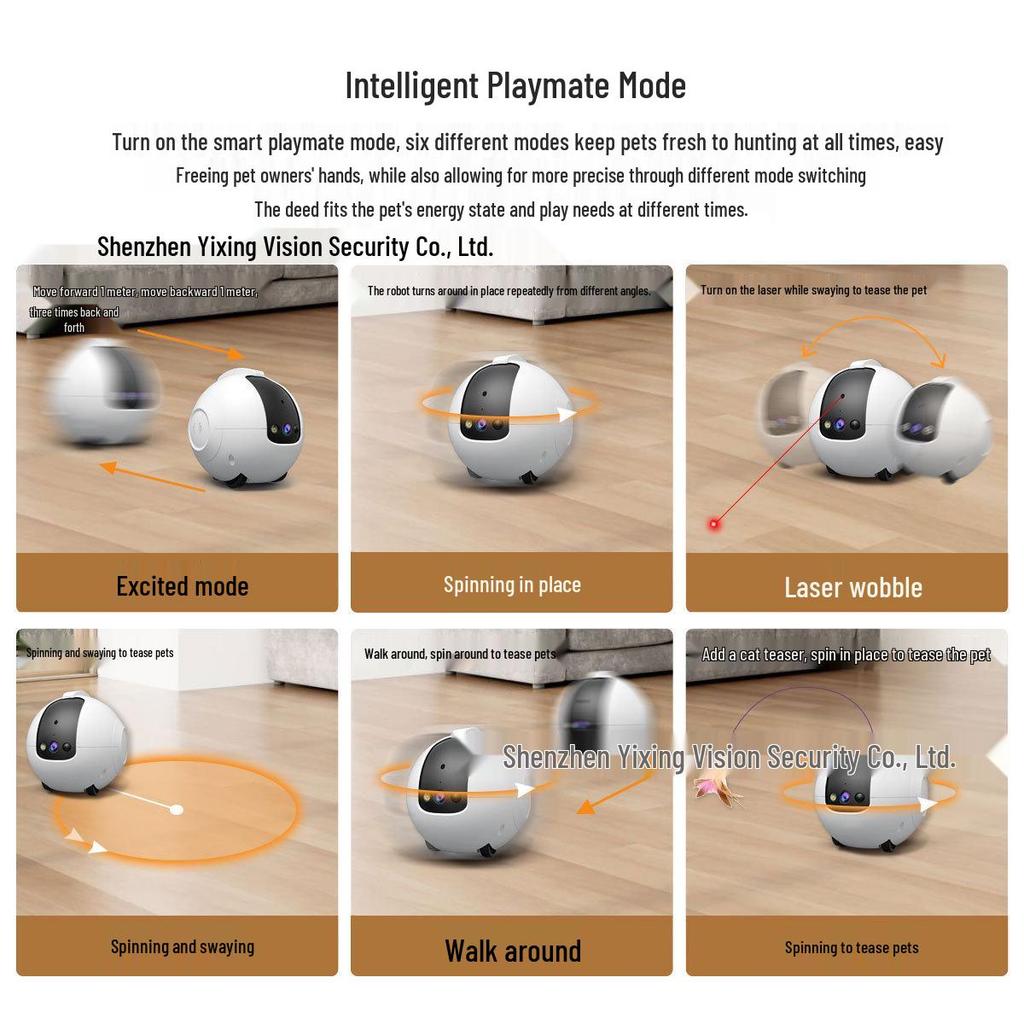 Robot inteligent mobil pentru îngrijirea animalelor de companie cu cameră HD și WiFi