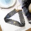Elegant Multi-Rhinestone Flower Choker Necklace
