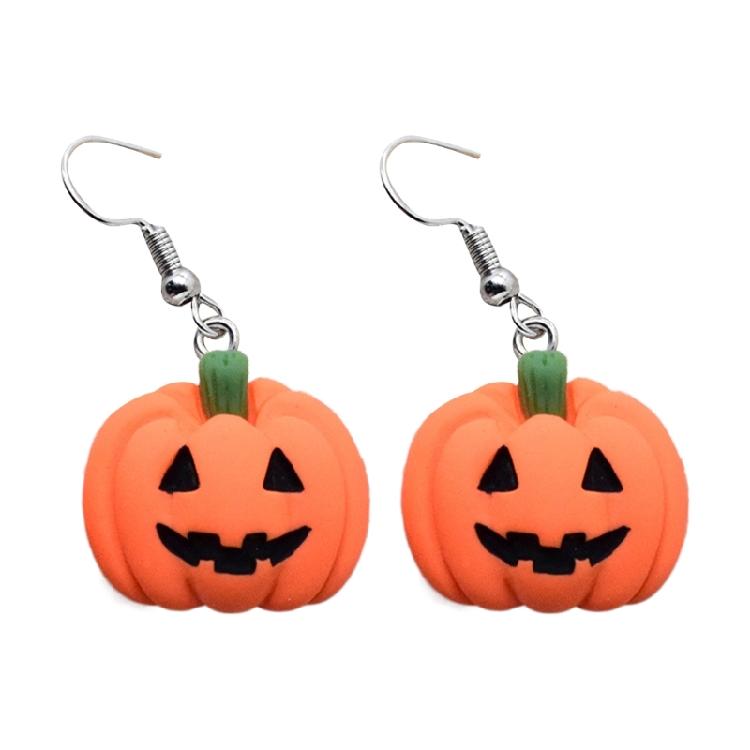 Fashion Pumpkin cat Hat Dangle Earrings Jewelry Halloween Cartoon Resin Earring