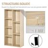 Meuble de rangement Bibliothèque HOMCOM étagère 7 cubes pour intérieur, salon, chambre - 50l x 24P x 106H cm, bois naturel