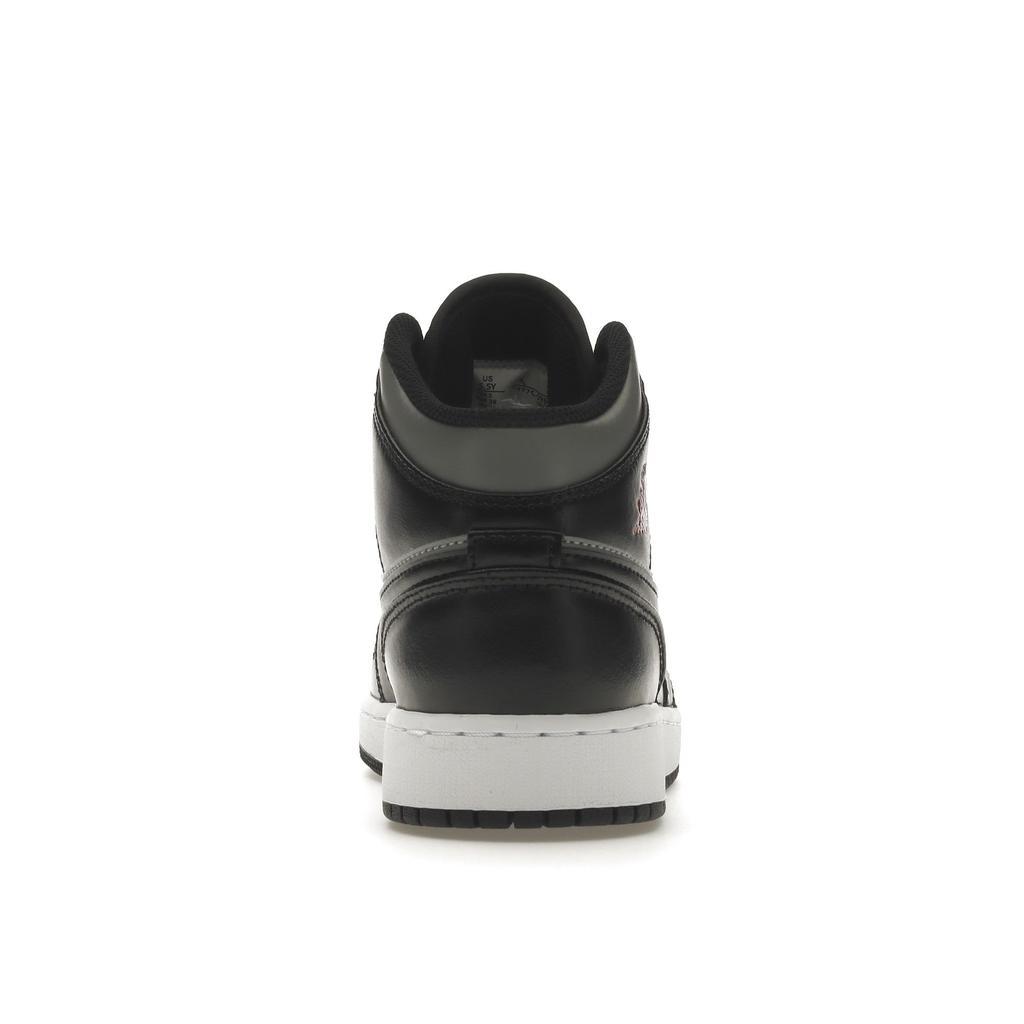 Jordan 1 Mid GS Shadow Black Grey Red 554725-096