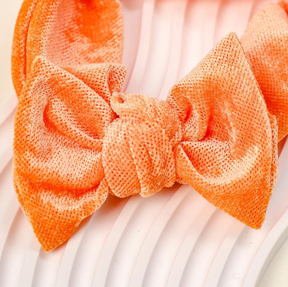 New Solid Solor Children's Hair Accessories Baby Plush Bow Headband Baby Soft and Comfortable Fabric Headband
