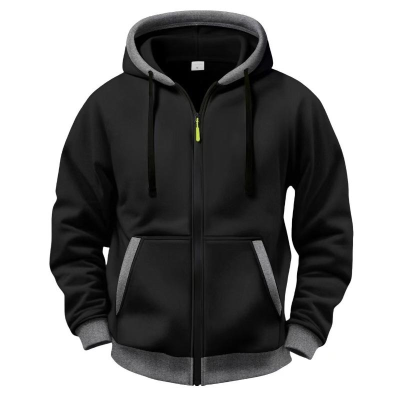Men S Autumn Winter Thick Hooded Zip Up Casual Sweatshirt