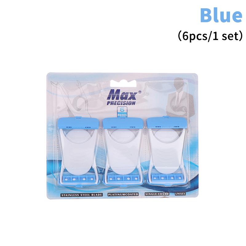

6 шт./набор Одноразовая бритва для женщин для бритья Нержавеющая сталь Тело Бикини Инструмент для удаления волос Ручная бритва синий