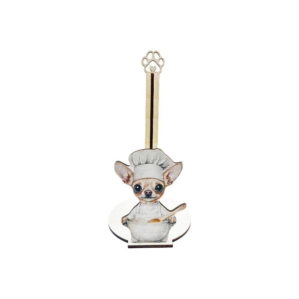 Adorable Tissue Holder Kitten Chef Puppy Roll Paper Standing Rack Chihuahua Cat Food Wrap Storage Rack Tea/Garden Party
