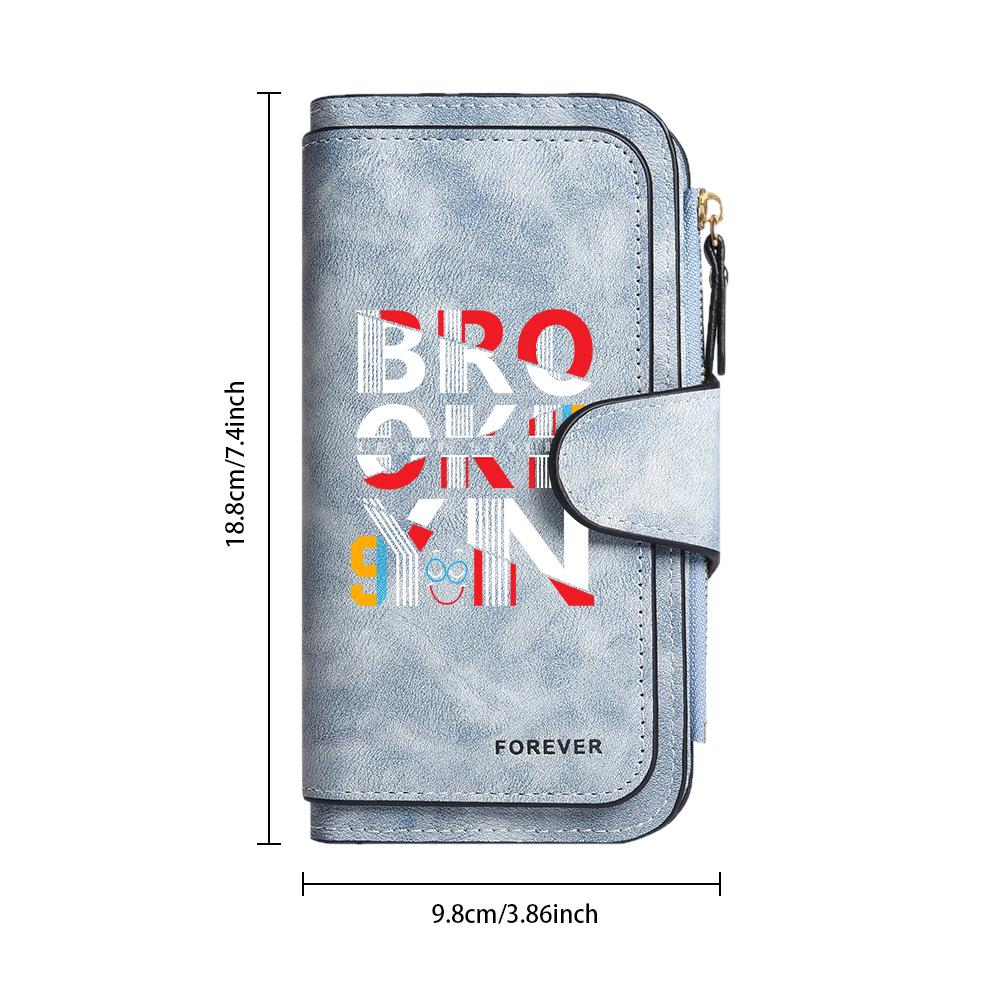 Stylish Printed Long Wallet Fashion Daily Use Card Holder Slim Purse