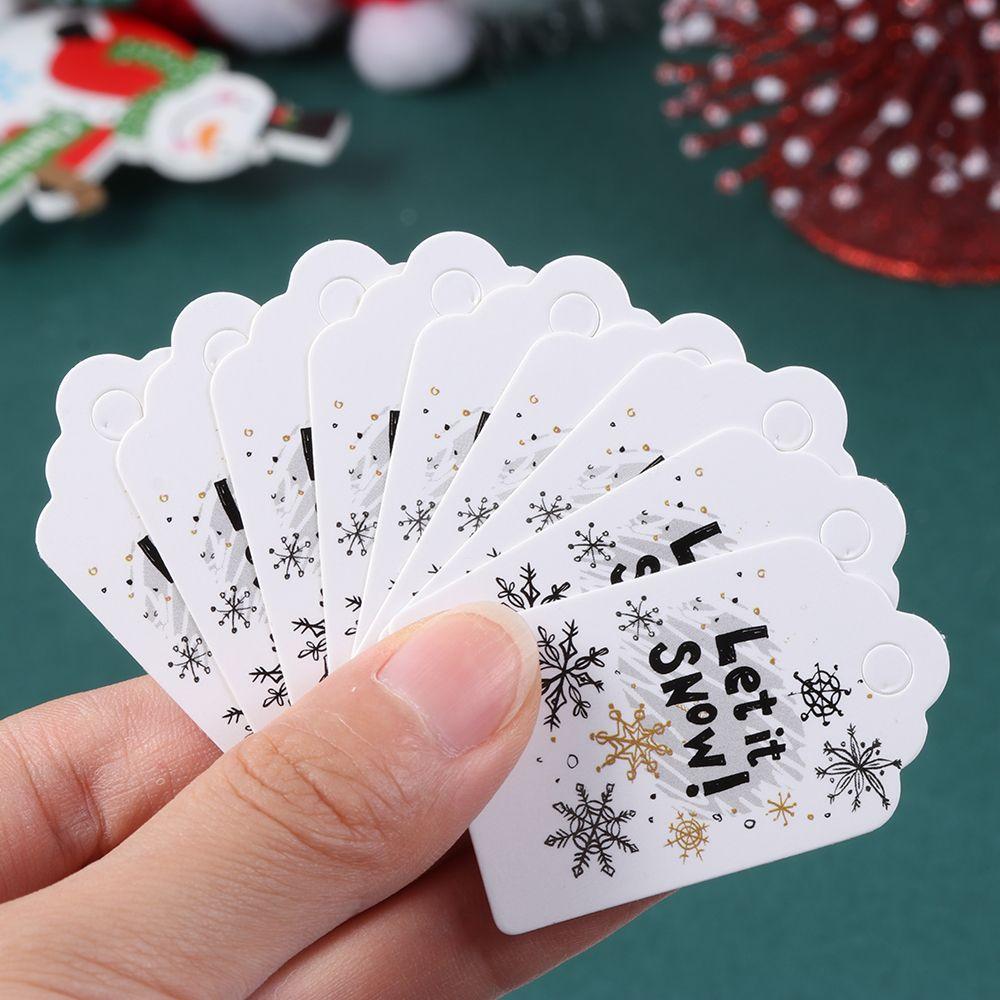 100pcs DIY Xmas Decoration Kraft Paper Christmas Labels Hang Tags Kraft Tag Gift Wrapping