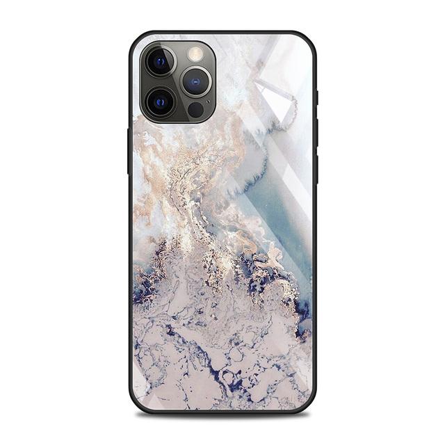

Чехол из закаленного стекла для Iphone 12 11 Pro Max 14 13 12 Mini Fundas X Xr Xs Max 8 7 6s Plus, чехол Fundas Colorfull Marble For iPhone 11