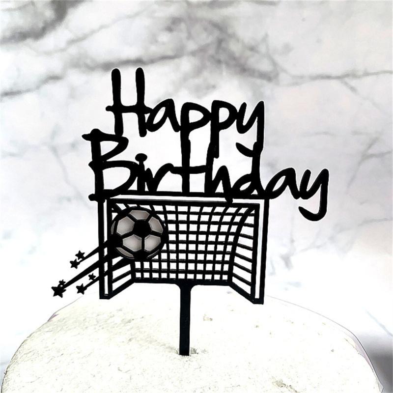 Football Theme Cake Topper Happy Birthday Cake Insert Card Birthday Party Cake Decors Supplies For
