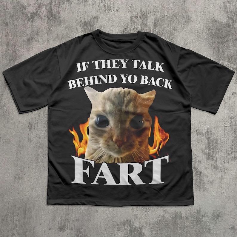 Maglietta Stampata Meme Gatto Divertente Fart Gatto Vintage Abbigliamento Donna Moda Manica Corta Casual Maglietta da Donna Top Abbigliamento