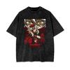 2026 Neuestes Douma Dämonentöter Mineralwasch-T-Shirt, Obere Mond Zwei Vintage Grafik-T-Shirt, Kimetsu No Yaiba Anime Streetwear