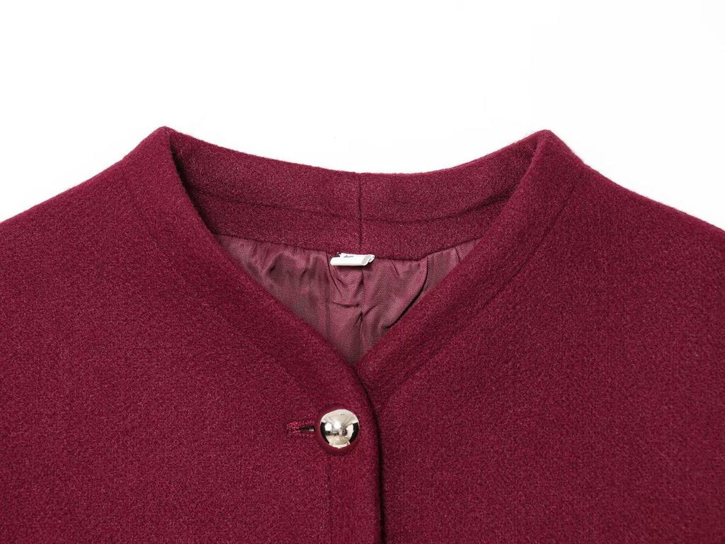 European & American Style Women's Fashion Long Sleeve Coat with Button Detail